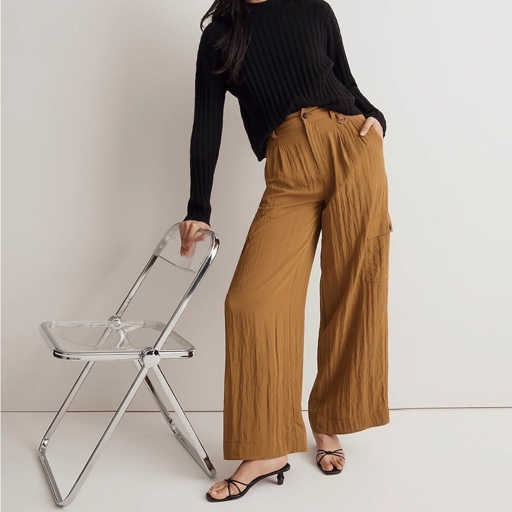 NWOT Madewell The Harlow Wide-Leg Cargo Pant spiced olive